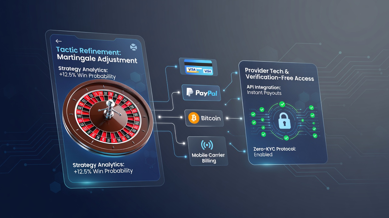 Mobile Roulette-Schnittstelle mit Taktik-Tools und Zahlungsoptionen in verifikationsfreien Casinos